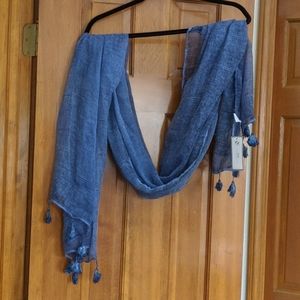 Denim-colored light weight scarf